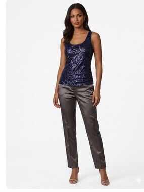 Lauren Ralph Lauren Dark Blue Sequin Tank Top